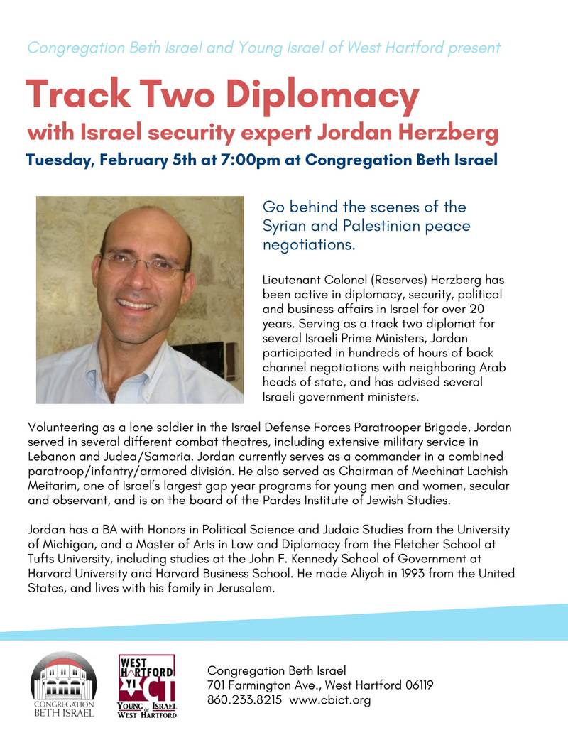 Banner Image for Track Two Diplomacy with Israel security expert Jordan Herzberg