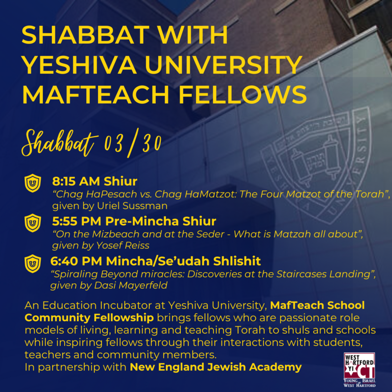 Banner Image for Shabbat With Yeshiva University MafTeach Fellows