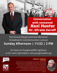 Banner Image for Margot Jeremias Memorial Kristallnacht Commemoration Lecture